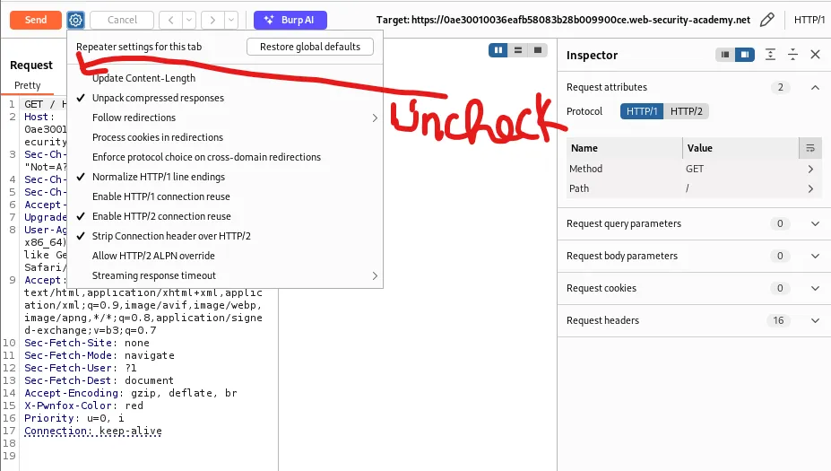 disable automatic content length update