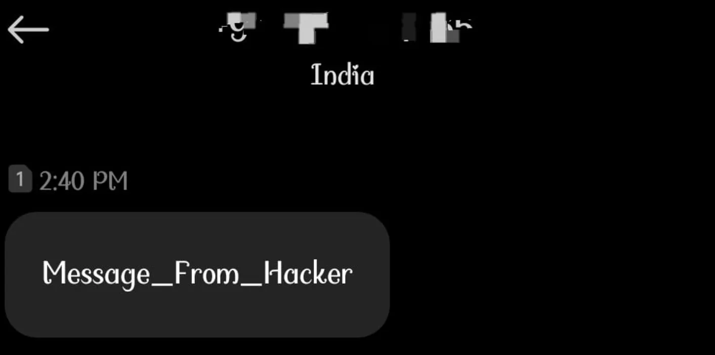 recieved message send from victim